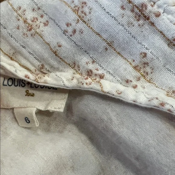 Louise Louise metallic stripe tassel fit and flare flutter sleeve dress size 6 - Picture 5 of 9